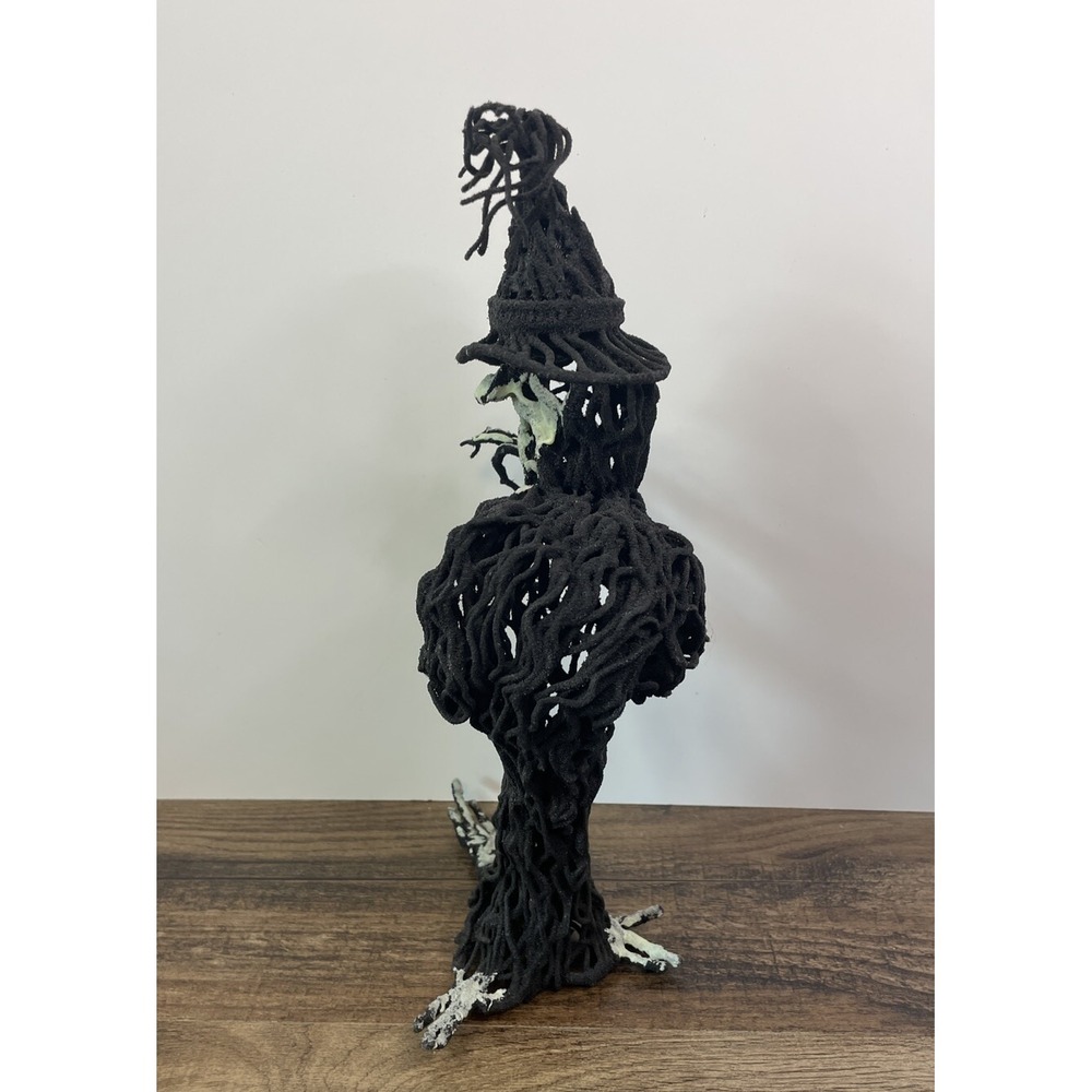 Halloween Witch 12" Figure Glow in the Dark Face Hands Wire Feel Wicker - Picture 3 of 8